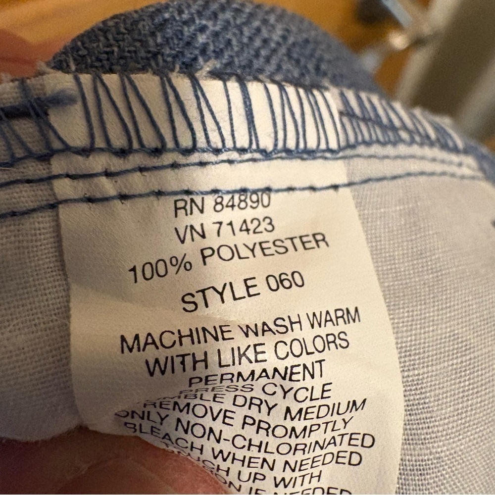 Habands Fit Forever Stretch Waist Denim Blue Polyester Pant Mens 34L 34X32 Retro - Picture 7 of 7